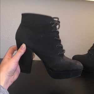 Platform tie up booties